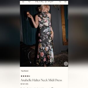 Petal & Pup Anabelle Halter Neck Midi Dress